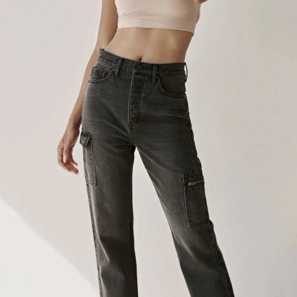 KanCan 5 (26) Bring Back The 90's Straight  Cargo Jeans High Rise Black